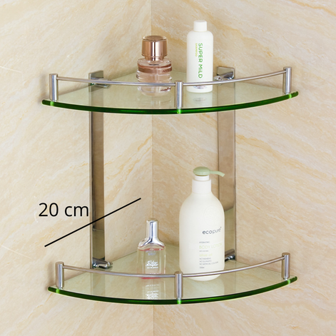 Organizer-Regal aus Metall und Glas fürs Badezimmer