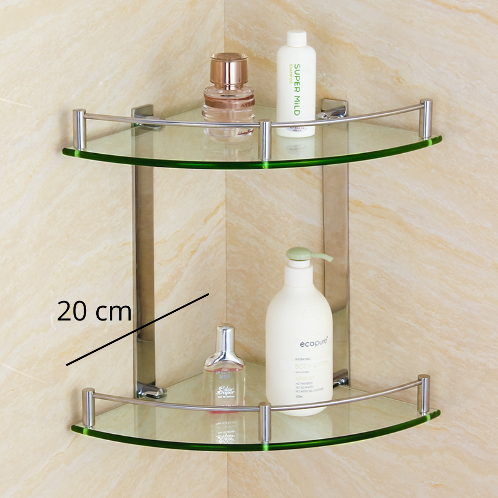 Organizer-Regal aus Metall und Glas fürs Badezimmer