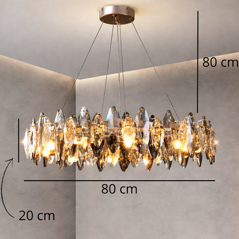 Moderne Pendelleuchte mit kristallähnlichen Eigenschaften