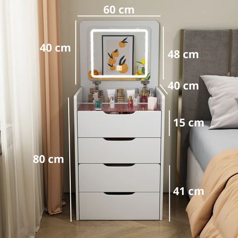 Einen minimalistischen Schminktisch organisieren